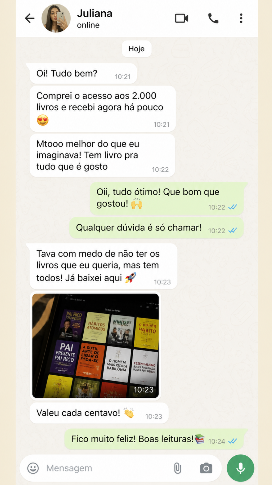 Prova social no WhatsApp 1