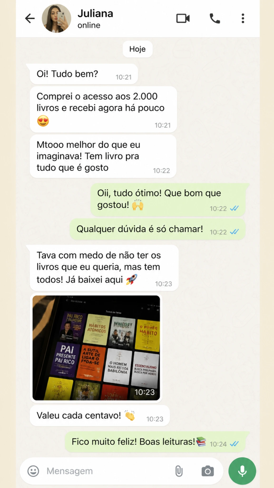Prova social no WhatsApp 1